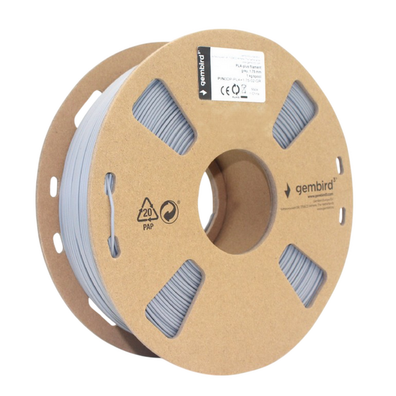 Filament pentru imprimantă 3D Gembird 3DP-PLA+1.75-02-GR, PLA+, Gri, 1.75 mm, 1kg, 2 image
