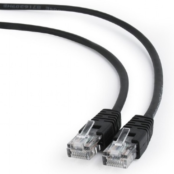 Patch cord Cablexpert PP12-0.25M/BK, CAT5e UTP, 0,25m, Negru, 2 image