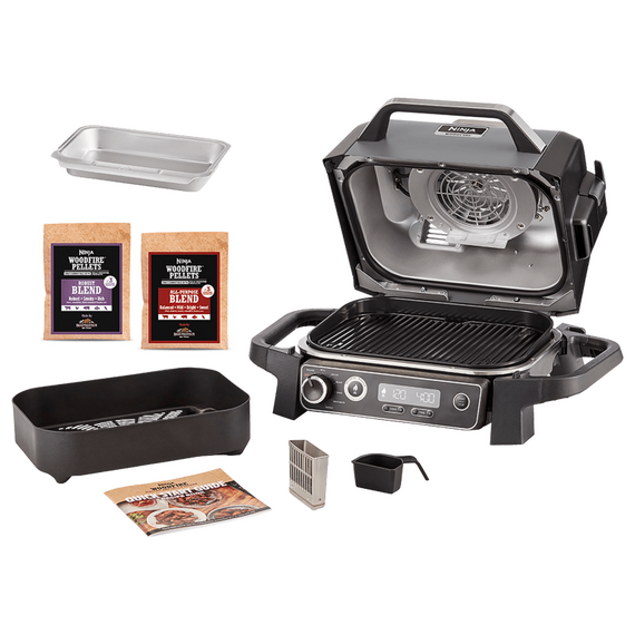 Grătar electric Ninja Woodfire OG701EU, 2400W, Gri, 2 image