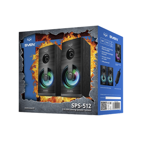 Boxe pentru calculator 2.0 SVEN SPS-512, Negru, 3 image