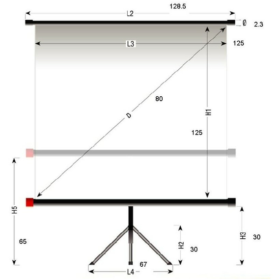 Ecran cu stativ Reflecta Crystal-Line, 1:1, 3 image