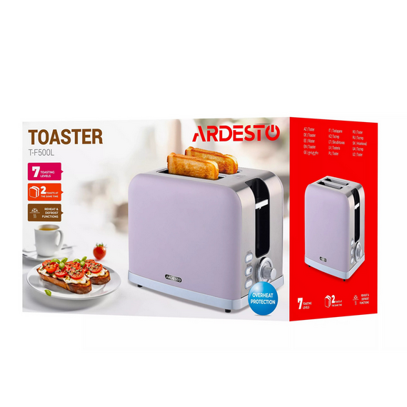 Toaster Ardesto T-F500L, Liliac, 3 image