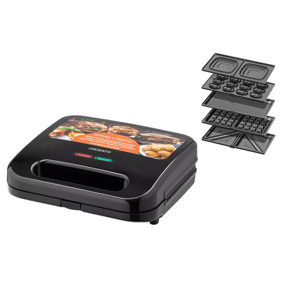Aparat pentru sandwich multifunctional Ardesto SM-H500B, Negru, 3 image