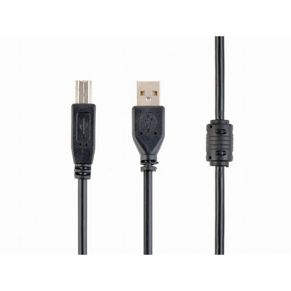Cablu de date pentru periferice Cablexpert CCFB-USB2-AMBM-3M, USB Type-A/USB Type-B, 3m, Negru, 2 image