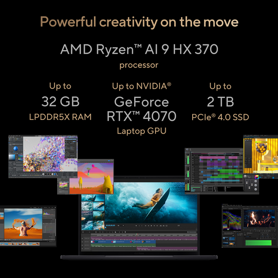 Laptop 13,3" ASUS ProArt GoPro Edition PX13 HN7306EAC, Nano Black, AMD Ryzen AI Max+ 395, 128GB/1024GB, Windows 11 Pro, 2 image