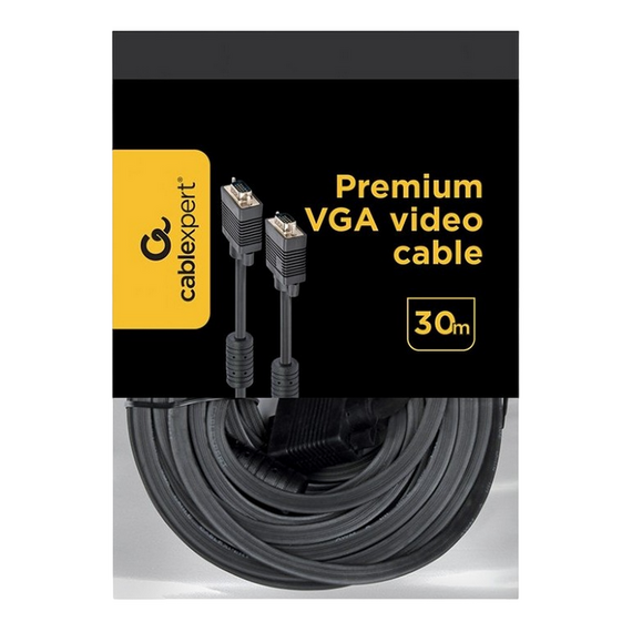 Cablu Video Cablexpert CC-PPVGA-30M-B, VGA D-Sub (M) - VGA D-Sub (M), 30m, Negru, 2 image