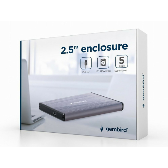 Carcasă externă Gembird EE2-U3S-3-LG, , Gri (EE2-U3S-3-LG), 2 image