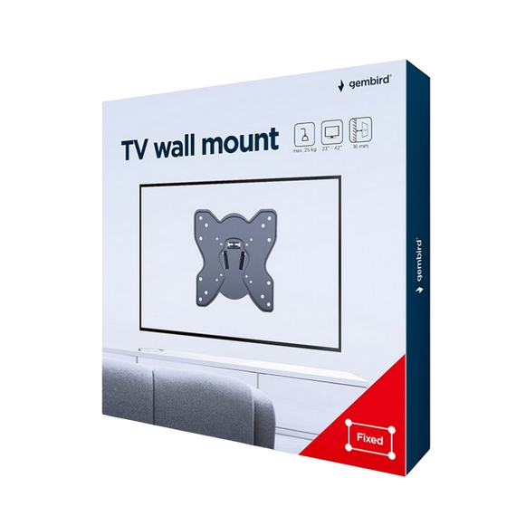 Suport fixat pe perete Gembird WM-42F-03, Negru, 3 image