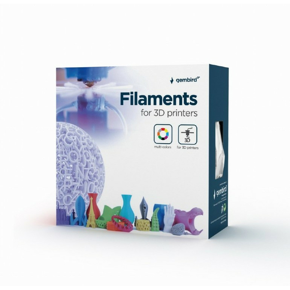 Filament pentru imprimantă 3D Gembird 3DP-ABS1.75-01-W, ABS, Alb , 1.75 mm, 1 kg, 2 image