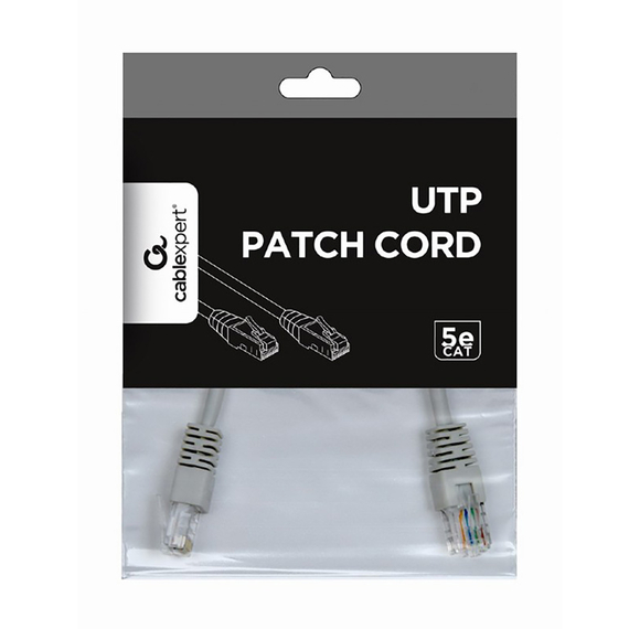 Patch cord Cablexpert PP12-0.25M, CAT5e UTP, 0,25m, Gri, 3 image