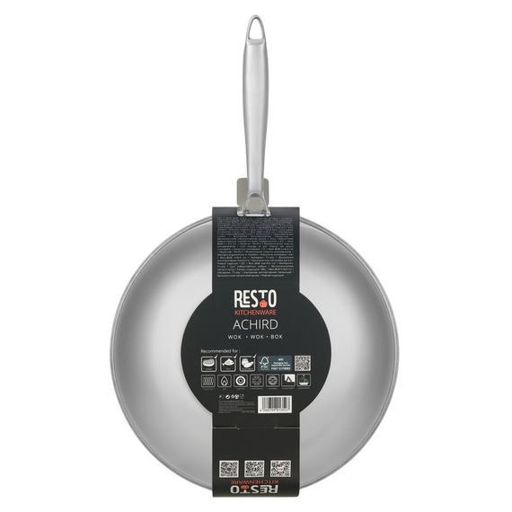 Tigaie WOK RESTO 95349, 28cm, Oțel inoxidabil, 3 image