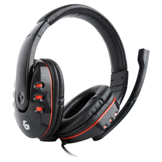 Căști gaming Gembird GHS-402, Cu fir, Negru/Roșu