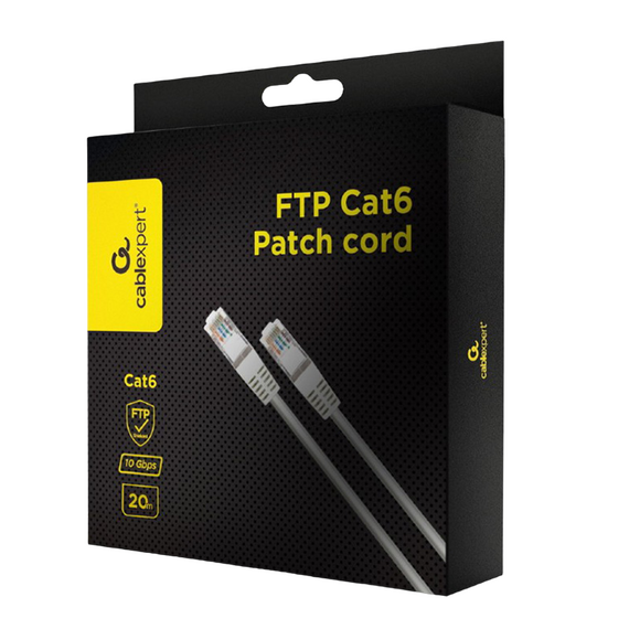 Patch cord Cablexpert PPB6-20M, Cat6 FTP , 20m, Alb, 3 image
