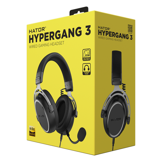 Căști gaming HATOR Hypergang 3, Cu fir, Negru, 2 image