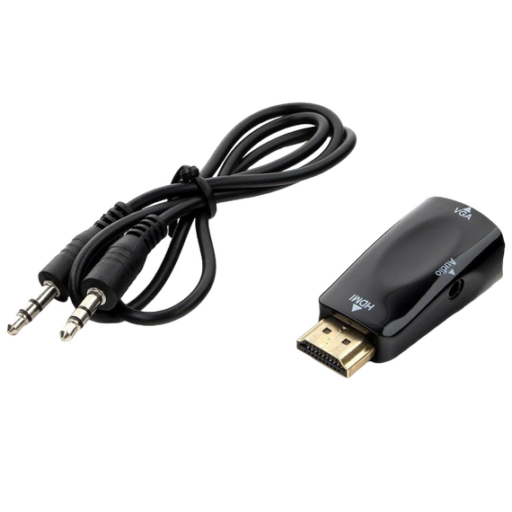 Convertor Video/Audio Cablexpert A-HDMI-VGA-02, HDMI - VGA D-Sub + 3.5 mm Jack, Negru