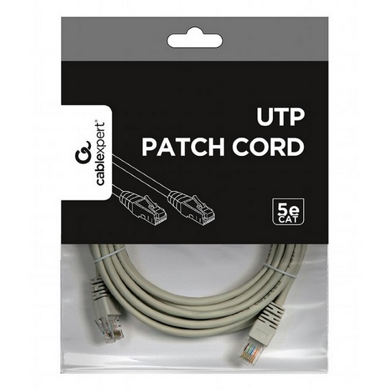 Patch cord Cablexpert PP12-5M, CAT5e UTP, 5m, Gri, 2 image