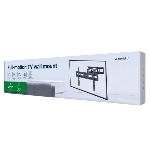 Suport TV tavan Full-motion Gembird WM-80ST-03, Negru, 3 image