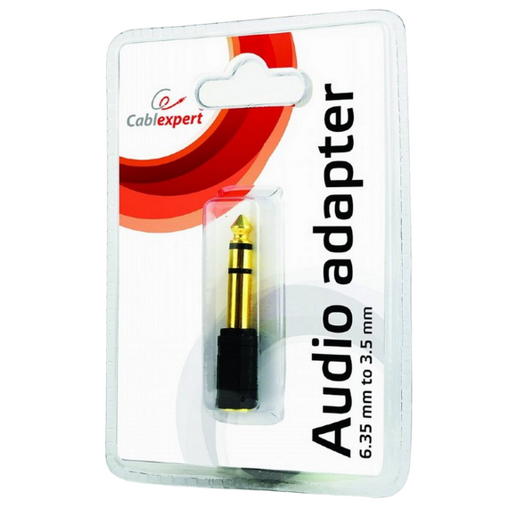 Audio Adaptor Cablexpert A-6.35M-3.5F, 6.35mm 3-pin (M) - 3.5mm 3-pin (F), Negru, 3 image