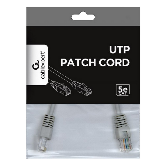 Patch cord Cablexpert PP12-0.25M, CAT5e UTP, 0,25m, Gri, 2 image
