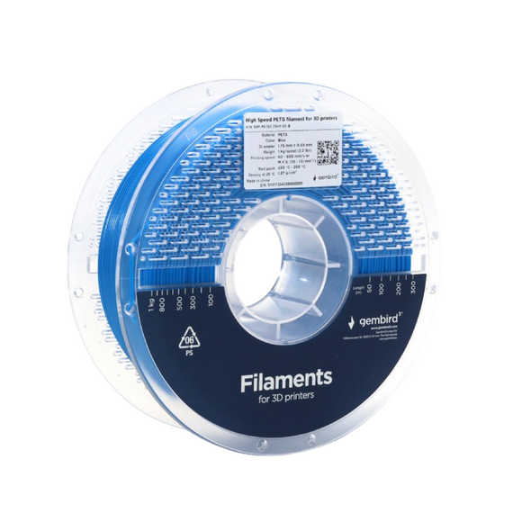 Filament pentru imprimantă 3D Gembird 3DP-PETG1.75HY-01-B, PETG, Albastru , 1.75 mm, 1kg, 2 image