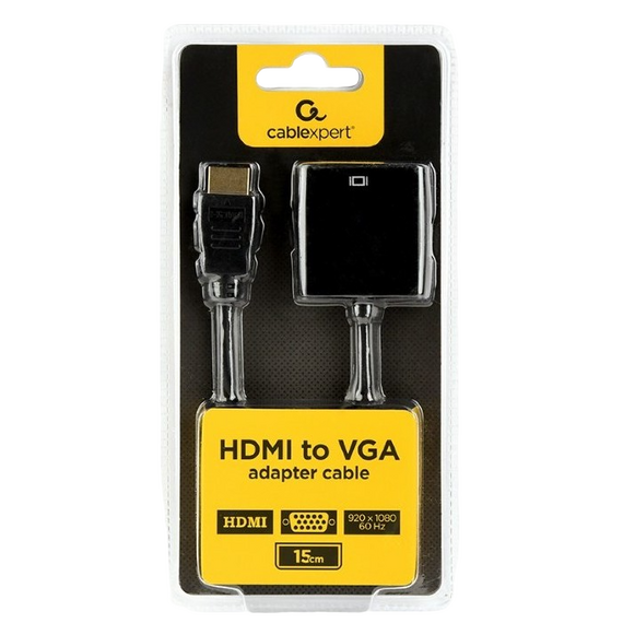 Convertor Video Cablexpert A-HDMI-VGA-04, HDMI (M) - VGA D-Sub, 0,15m, Negru, 3 image