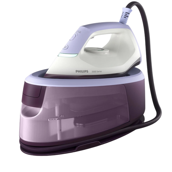 Fier de călcat cu generator de abur Philips PSG3000/30, 2400W, Alb | Violet, 3 image