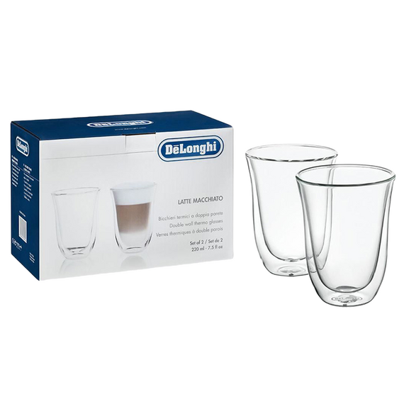Set de pahare DeLonghi DLSC312, 220 ml 2 buc, Transparent¶