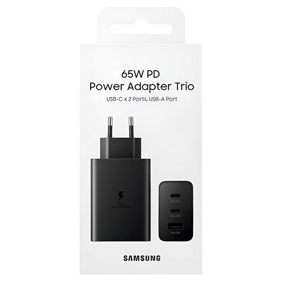 Încărcător Samsung Trio Fast Travel Charger EP-T6530, 65W, Negru, 2 image