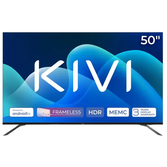 50" LED SMART TV KIVI 50U730QB, Real 4K, 3840x2160, Android TV, Black