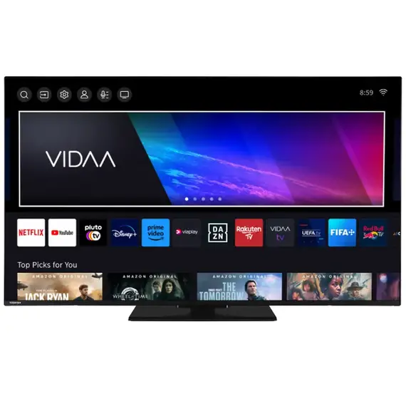 55" LED SMART TV TOSHIBA 55QV3463DG, QLED 3840x2160, VIDAA OS, Black