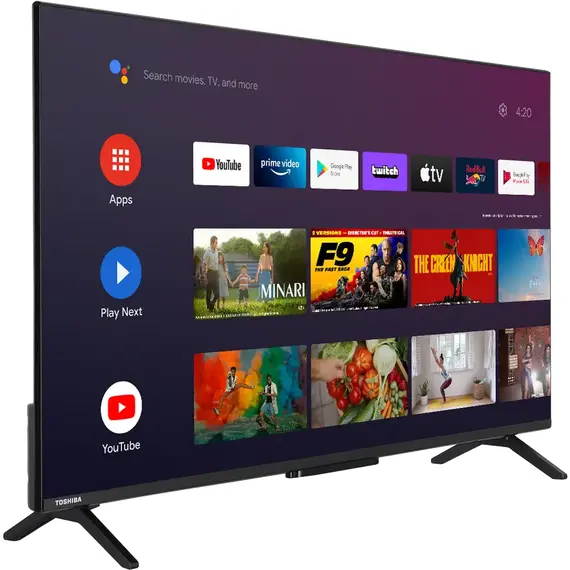 50" LED SMART TV TOSHIBA 50QA2363DG, QLED 3840x2160, Android TV, Black, 2 image