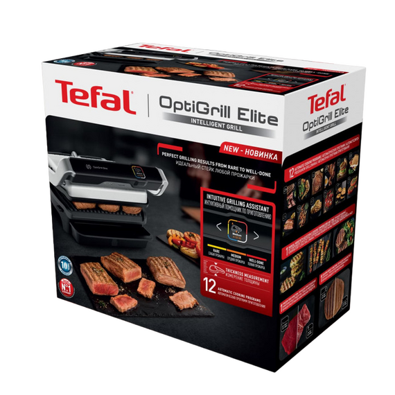 Grătar electric Tefal OptiGrill Elite, 2000W, Argintiu, 3 image