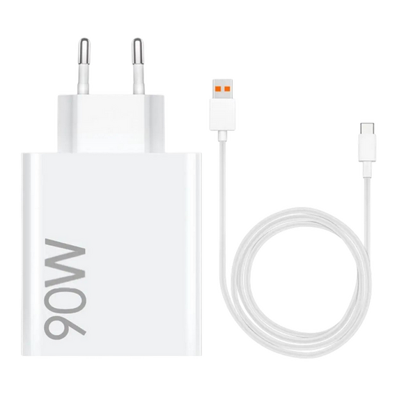 Încărcător Xiaomi HyperCharge Combo + Type-A, 90W, Alb