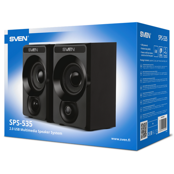 Boxă portabilă 2.0 CH SVEN SPS-535, Negru, 2 image