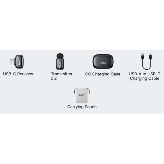Microfon portabil pentru înregistrare vocală Boya mini 2-02, Fără fir, Negru, 3 image