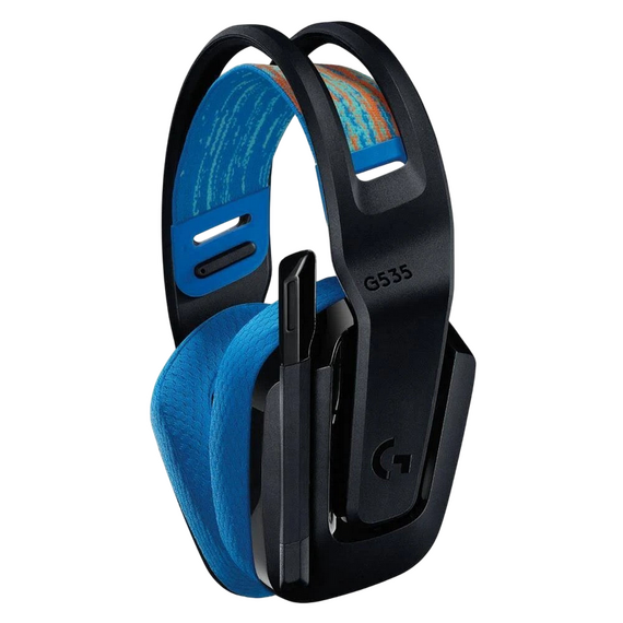 Căști gaming Logitech G535, Fără fir, Negru | Albastru, 2 image