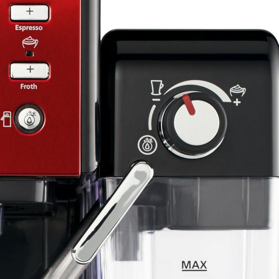Cafetiera manuala Breville Prima Latte II VCF109X-01, 1050W, Roșu, 2 image
