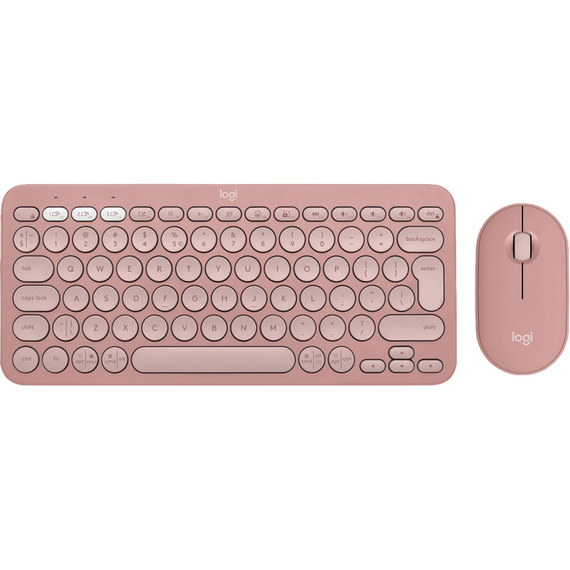 Set Tastatură + Mouse Logitech Pebble 2 Combo, Fără fir, Roz