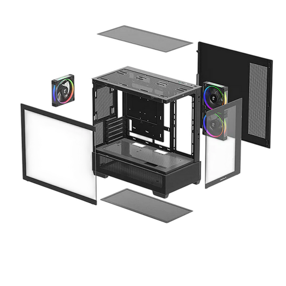 Carcasă PC Deepcool CG380 3F, Mini-Tower, Fără PSU, Negru, 2 image