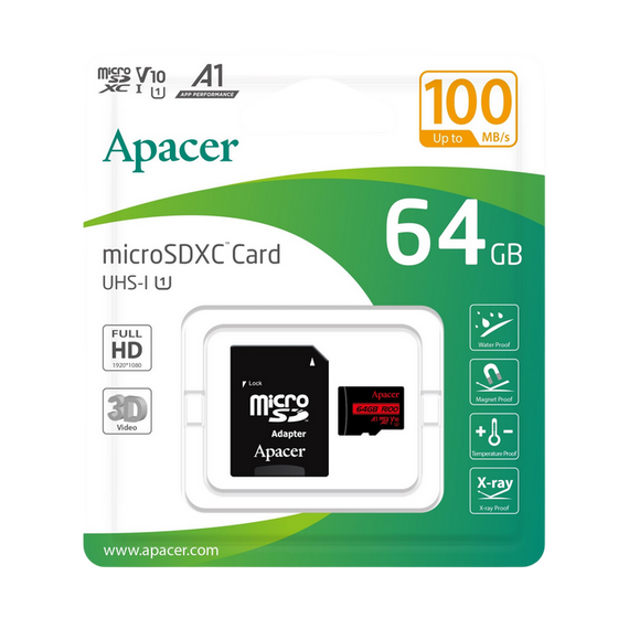 Card de Memorie Apacer microSDHC UHS-I U1 Class 10, 64GB, 2 image
