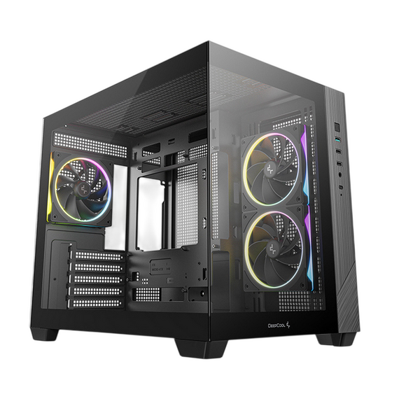 Carcasă PC Deepcool CG330 3F, Midi-Tower, Fără PSU, Negru