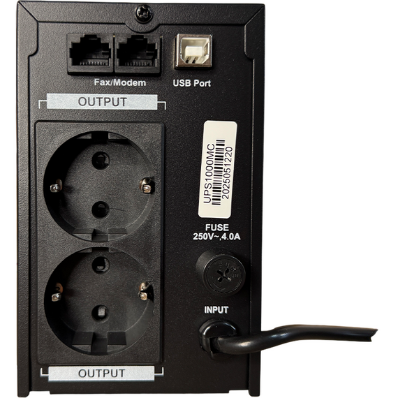 UPS  Ultra Power 1000VA/600W (3 steps of AVR, CPU controlled, USB) metal case, LCD display, 3 image