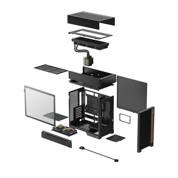 Carcasă PC Deepcool CL6600, Midi-Tower, Fără PSU, Negru, 3 image