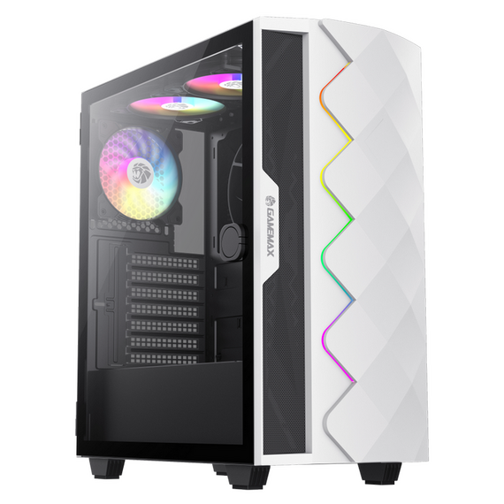 Carcasă PC Gamemax Diamond CP WT, Midi-Tower, Fără PSU, Alb