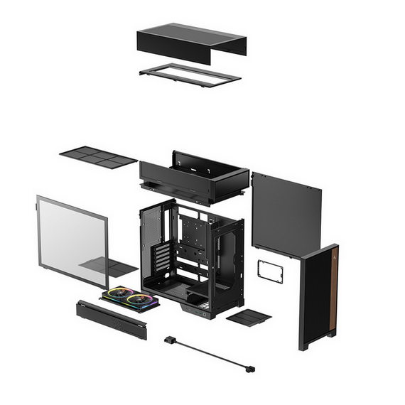 Carcasă PC Deepcool CL660, Midi-Tower, Fără PSU, Negru, 3 image