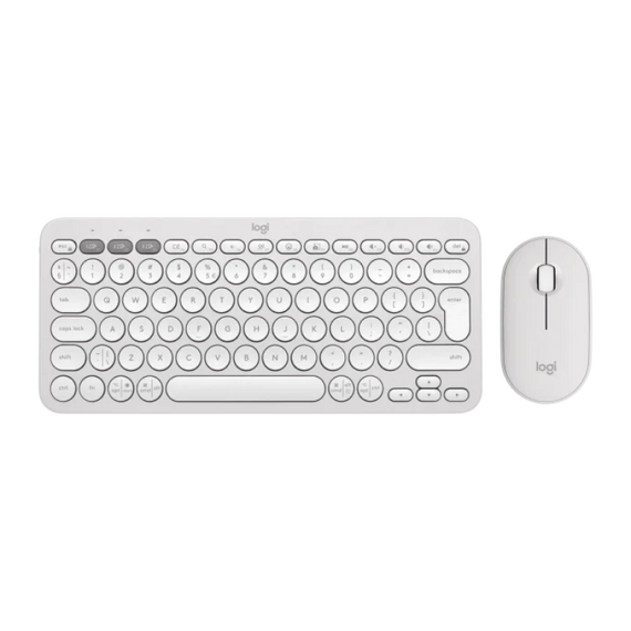 Set Tastatură + Mouse Logitech Pebble 2 Combo, Fără fir, Alb