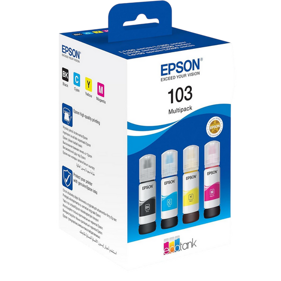 Recipient de cerneală Epson 103 EcoTank 4-Colour Multipack, 65ml, Multipachet 4 culori, 3 image