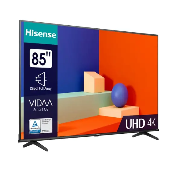 85" LED SMART TV Hisense 85A6K, Real 4K, 3840x2160, VIDAA OS, Black, 2 image