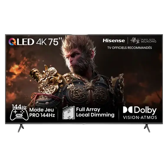 75" LED SMART TV Hisense 75E7NQ PRO, QLED, 3840x2160, VIDAA OS, Black