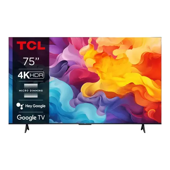 75" LED SMART TV TCL 75V6B, Real 4K, 3840x2160, Google TV, Black